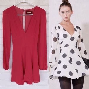 Reformation Poppy Red Mini Dress XS